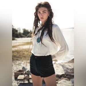 NWOT - Spell & the Gypsy Collective Velvet Vigilante Shorts in Black - Size L